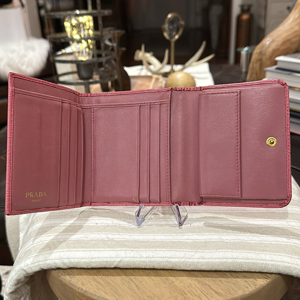 Authentic Prada Vitello Move Bi-Color Tri-Fold Co… - image 7